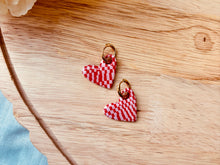 Load image into Gallery viewer, Checkered Heart Huggie (3 Sizes)