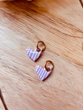 Load image into Gallery viewer, Striped Heart Huggie (2 Sizes)