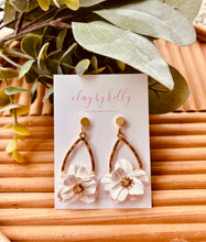 Load image into Gallery viewer, White Elaine Floral Dangle