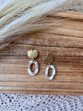 Load image into Gallery viewer, Checkered Oval Dangle