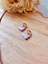 Load image into Gallery viewer, Striped Heart Huggie (2 Sizes)