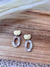 Load image into Gallery viewer, Checkered Oval Dangle