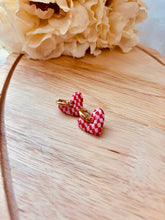 Load image into Gallery viewer, Checkered Heart Huggie (3 Sizes)