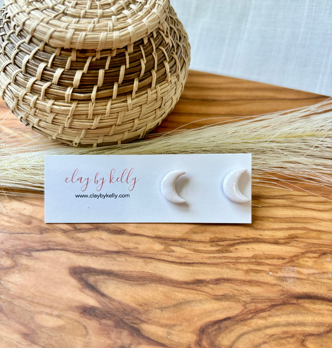 Crescent Moon Studs