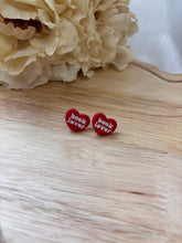Load image into Gallery viewer, Bookish Heart Studs

