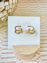 Load image into Gallery viewer, Gold Plated Bow Hoops
