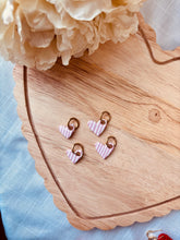 Load image into Gallery viewer, Striped Heart Huggie (2 Sizes)
