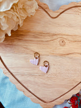 Load image into Gallery viewer, Striped Heart Huggie (2 Sizes)

