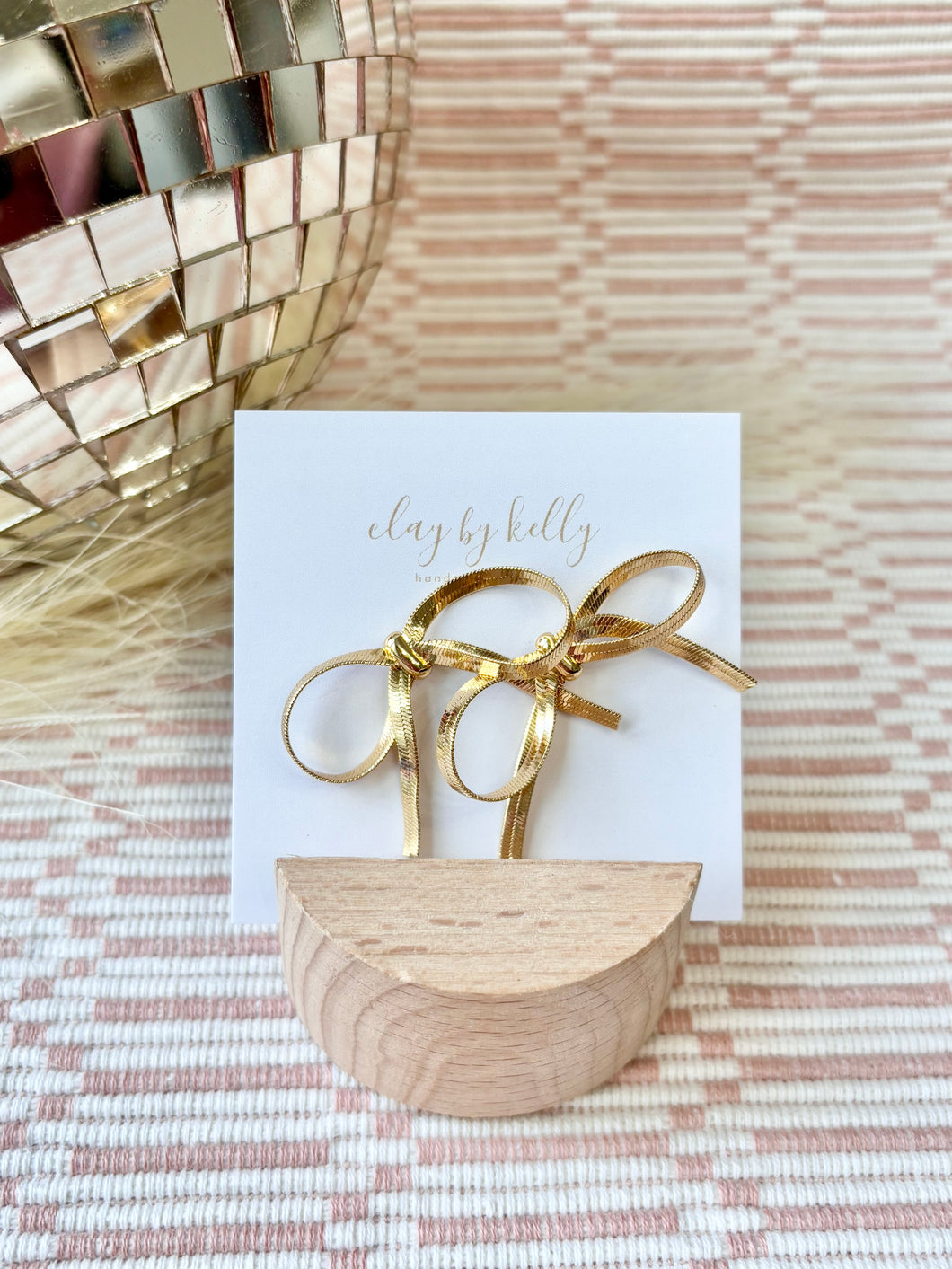 Large Gold Plated Bow Stud