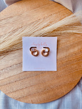 Load image into Gallery viewer, Gold Plated Ribbed Leverback Hoop
