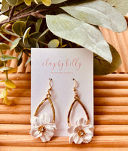 Load image into Gallery viewer, White Elaine Floral Dangle
