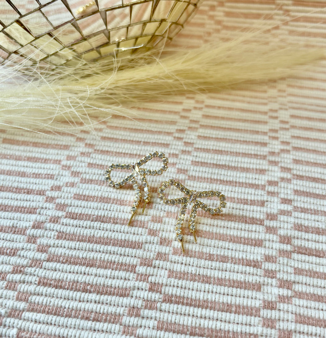 Rhinestone Bow Stud