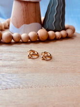 Load image into Gallery viewer, Gold Plated Bow Hoops
