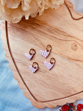Load image into Gallery viewer, Striped Heart Huggie (2 Sizes)
