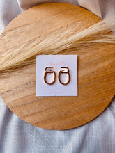 Load image into Gallery viewer, Gold Plated Zircon Oval Leverback Earrings
