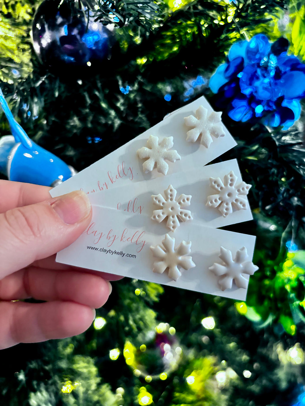 Opalescent Snowflake Studs