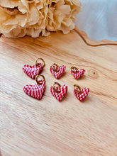 Load image into Gallery viewer, Checkered Heart Huggie (3 Sizes)
