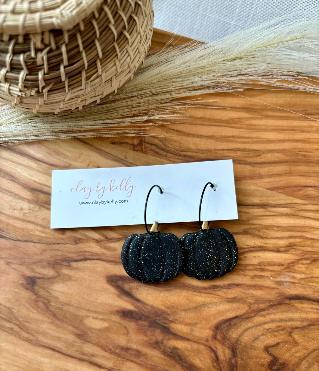 Black Sparkly Pumpkin Hoop