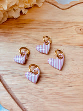 Load image into Gallery viewer, Striped Heart Huggie (2 Sizes)

