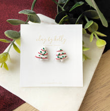 Load image into Gallery viewer, Christmas Tree Cake Studs
